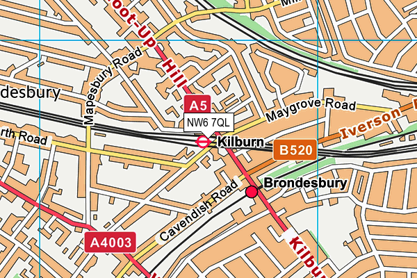 NW6 7QL map - OS VectorMap District (Ordnance Survey) NW6 7QL map - OS VectorMap District (Ordnance Survey)