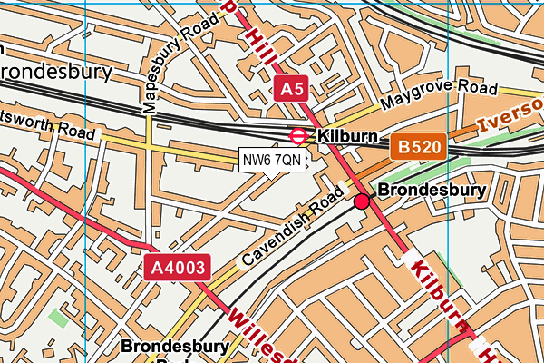 NW6 7QN map - OS VectorMap District (Ordnance Survey) NW6 7QN map - OS VectorMap District (Ordnance Survey)