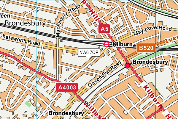 NW6 7QP map - OS VectorMap District (Ordnance Survey) NW6 7QP map - OS VectorMap District (Ordnance Survey)