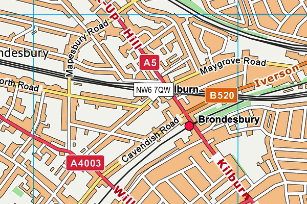 NW6 7QW map - OS VectorMap District (Ordnance Survey) NW6 7QW map - OS VectorMap District (Ordnance Survey)