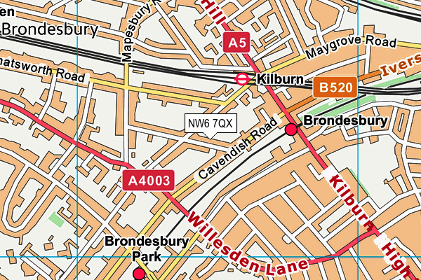 NW6 7QX map - OS VectorMap District (Ordnance Survey) NW6 7QX map - OS VectorMap District (Ordnance Survey)