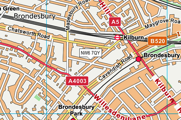 NW6 7QY map - OS VectorMap District (Ordnance Survey) NW6 7QY map - OS VectorMap District (Ordnance Survey)