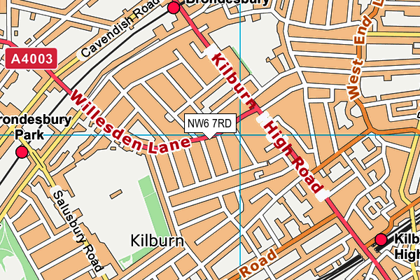 NW6 7RD map - OS VectorMap District (Ordnance Survey) NW6 7RD map - OS VectorMap District (Ordnance Survey)