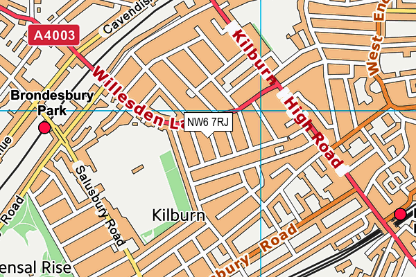NW6 7RJ map - OS VectorMap District (Ordnance Survey) NW6 7RJ map - OS VectorMap District (Ordnance Survey)