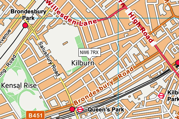 NW6 7RX map - OS VectorMap District (Ordnance Survey) NW6 7RX map - OS VectorMap District (Ordnance Survey)