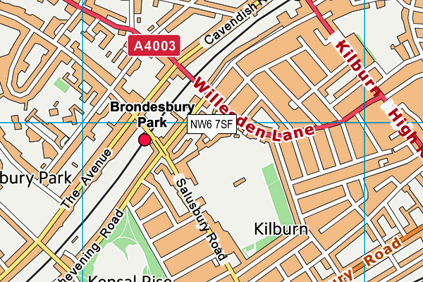NW6 7SF map - OS VectorMap District (Ordnance Survey) NW6 7SF map - OS VectorMap District (Ordnance Survey)