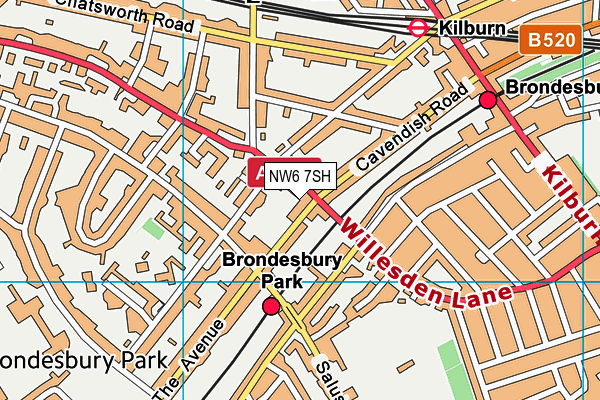 NW6 7SH map - OS VectorMap District (Ordnance Survey) NW6 7SH map - OS VectorMap District (Ordnance Survey)