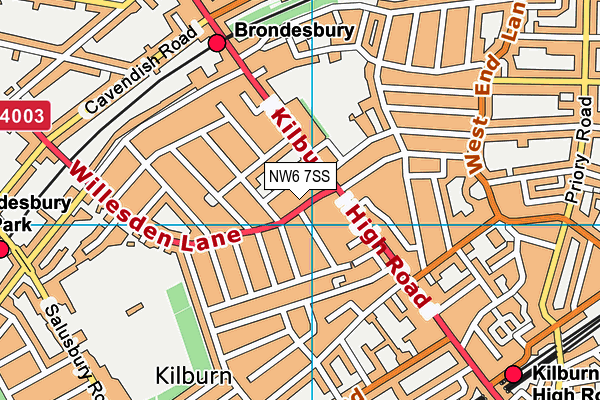 NW6 7SS map - OS VectorMap District (Ordnance Survey) NW6 7SS map - OS VectorMap District (Ordnance Survey)