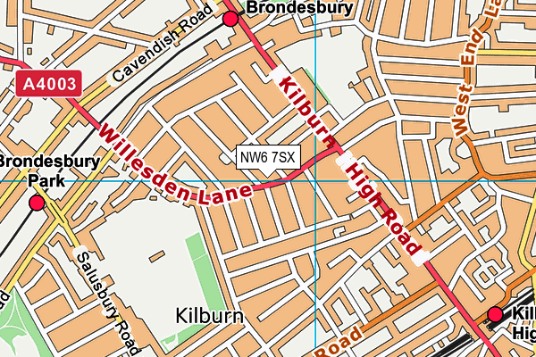 NW6 7SX map - OS VectorMap District (Ordnance Survey) NW6 7SX map - OS VectorMap District (Ordnance Survey)