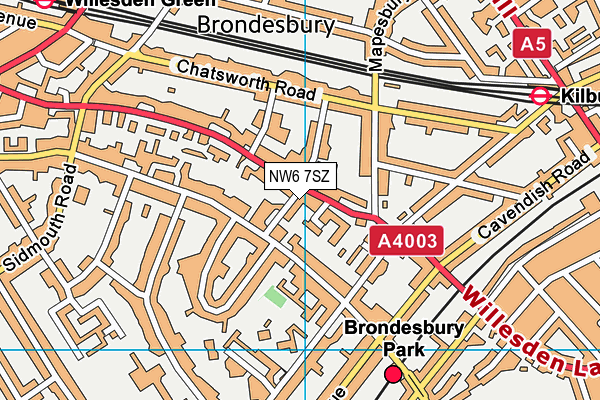 NW6 7SZ map - OS VectorMap District (Ordnance Survey) NW6 7SZ map - OS VectorMap District (Ordnance Survey)