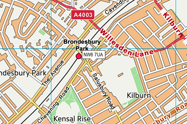 NW6 7UA map - OS VectorMap District (Ordnance Survey) NW6 7UA map - OS VectorMap District (Ordnance Survey)