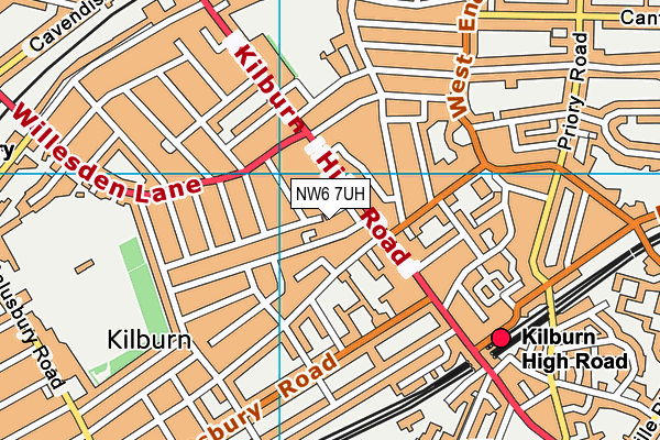 NW6 7UH map - OS VectorMap District (Ordnance Survey) NW6 7UH map - OS VectorMap District (Ordnance Survey)