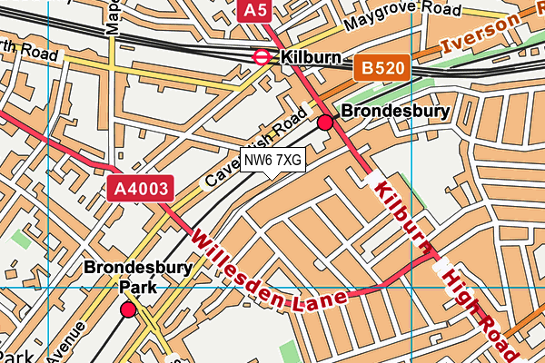 NW6 7XG map - OS VectorMap District (Ordnance Survey) NW6 7XG map - OS VectorMap District (Ordnance Survey)
