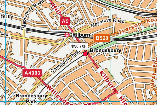 NW6 7XH map - OS VectorMap District (Ordnance Survey) NW6 7XH map - OS VectorMap District (Ordnance Survey)