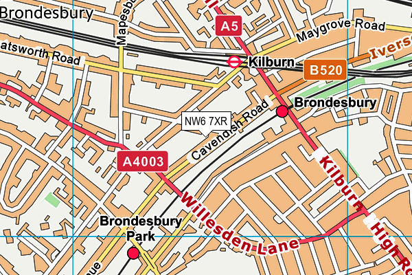 NW6 7XR map - OS VectorMap District (Ordnance Survey) NW6 7XR map - OS VectorMap District (Ordnance Survey)
