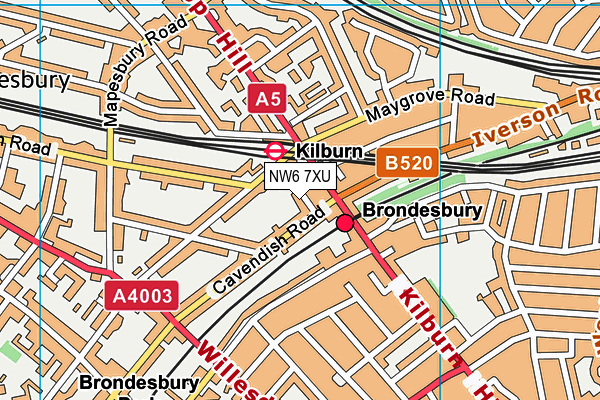 NW6 7XU map - OS VectorMap District (Ordnance Survey) NW6 7XU map - OS VectorMap District (Ordnance Survey)