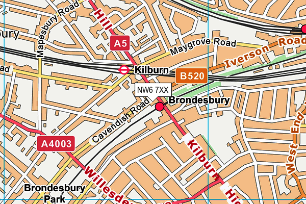 NW6 7XX map - OS VectorMap District (Ordnance Survey) NW6 7XX map - OS VectorMap District (Ordnance Survey)