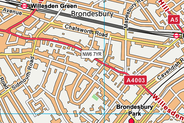 NW6 7YR map - OS VectorMap District (Ordnance Survey) NW6 7YR map - OS VectorMap District (Ordnance Survey)