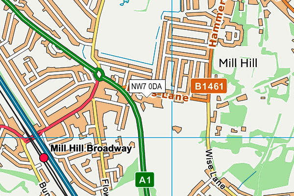 NW7 0DA map - OS VectorMap District (Ordnance Survey) NW7 0DA map - OS VectorMap District (Ordnance Survey)