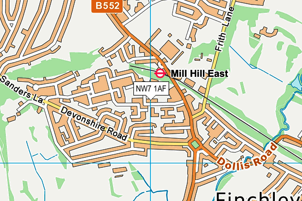NW7 1AF map - OS VectorMap District (Ordnance Survey) NW7 1AF map - OS VectorMap District (Ordnance Survey)