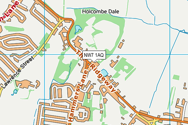 NW7 1AQ map - OS VectorMap District (Ordnance Survey) NW7 1AQ map - OS VectorMap District (Ordnance Survey)