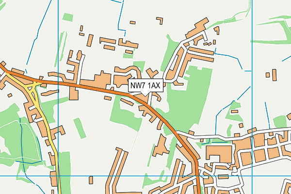 NW7 1AX map - OS VectorMap District (Ordnance Survey) NW7 1AX map - OS VectorMap District (Ordnance Survey)