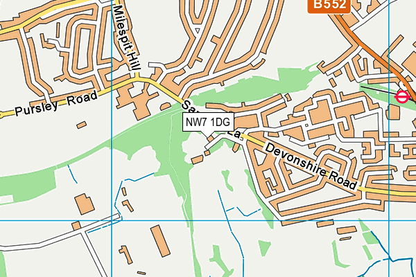 NW7 1DG map - OS VectorMap District (Ordnance Survey) NW7 1DG map - OS VectorMap District (Ordnance Survey)