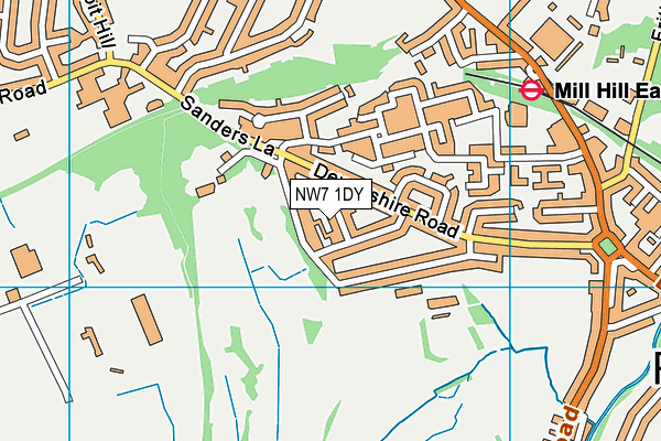NW7 1DY map - OS VectorMap District (Ordnance Survey)