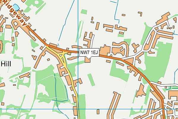 NW7 1EJ map - OS VectorMap District (Ordnance Survey) NW7 1EJ map - OS VectorMap District (Ordnance Survey)