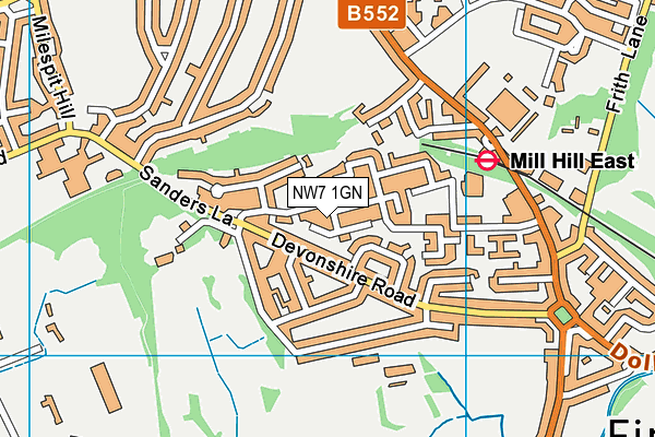 NW7 1GN map - OS VectorMap District (Ordnance Survey) NW7 1GN map - OS VectorMap District (Ordnance Survey)