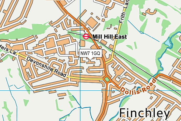 NW7 1GQ map - OS VectorMap District (Ordnance Survey) NW7 1GQ map - OS VectorMap District (Ordnance Survey)