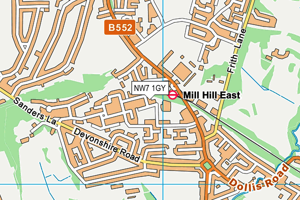 NW7 1GY map - OS VectorMap District (Ordnance Survey) NW7 1GY map - OS VectorMap District (Ordnance Survey)