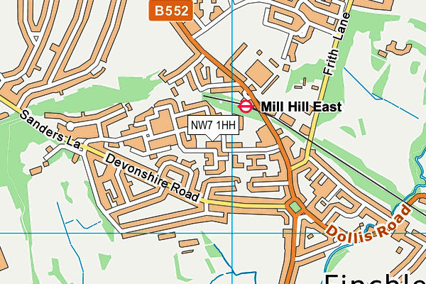 NW7 1HH map - OS VectorMap District (Ordnance Survey) NW7 1HH map - OS VectorMap District (Ordnance Survey)