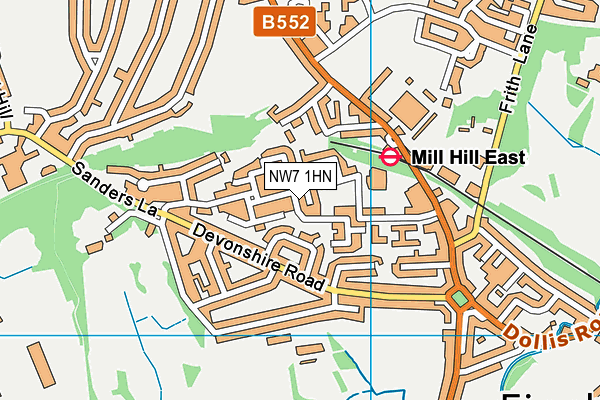 NW7 1HN map - OS VectorMap District (Ordnance Survey) NW7 1HN map - OS VectorMap District (Ordnance Survey)