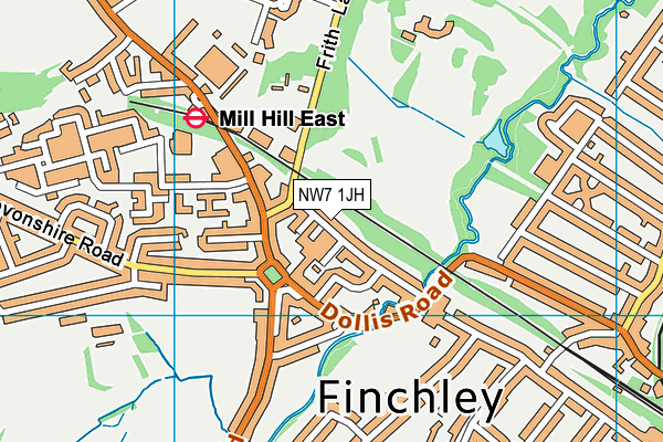 NW7 1JH map - OS VectorMap District (Ordnance Survey) NW7 1JH map - OS VectorMap District (Ordnance Survey)