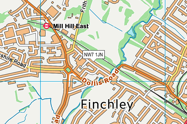 NW7 1JN map - OS VectorMap District (Ordnance Survey) NW7 1JN map - OS VectorMap District (Ordnance Survey)