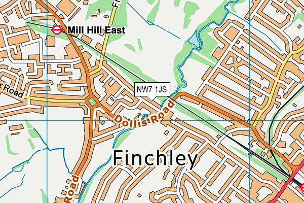 NW7 1JS map - OS VectorMap District (Ordnance Survey) NW7 1JS map - OS VectorMap District (Ordnance Survey)