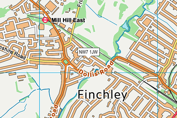 NW7 1JW map - OS VectorMap District (Ordnance Survey) NW7 1JW map - OS VectorMap District (Ordnance Survey)