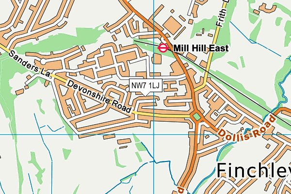 NW7 1LJ map - OS VectorMap District (Ordnance Survey) NW7 1LJ map - OS VectorMap District (Ordnance Survey)