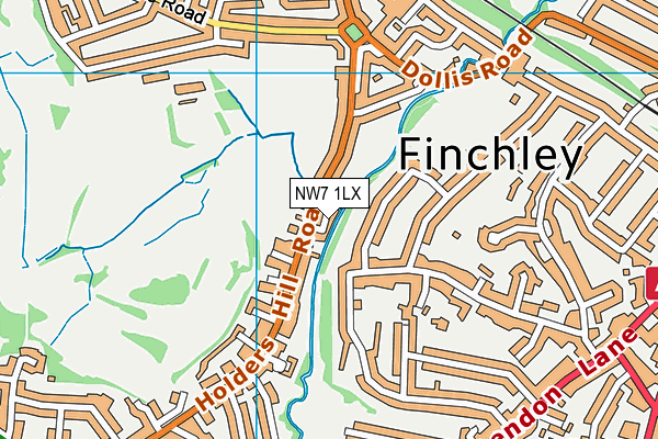 NW7 1LX map - OS VectorMap District (Ordnance Survey) NW7 1LX map - OS VectorMap District (Ordnance Survey)