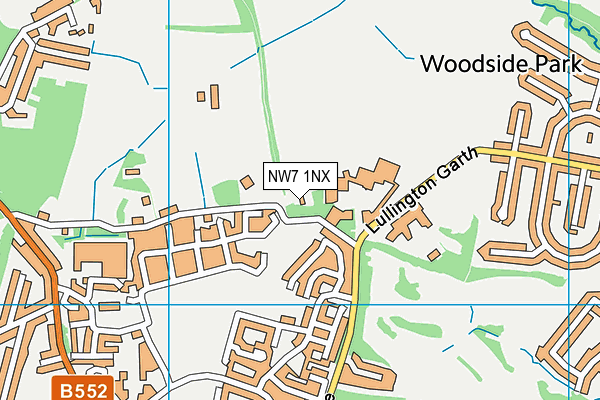 NW7 1NX map - OS VectorMap District (Ordnance Survey) NW7 1NX map - OS VectorMap District (Ordnance Survey)
