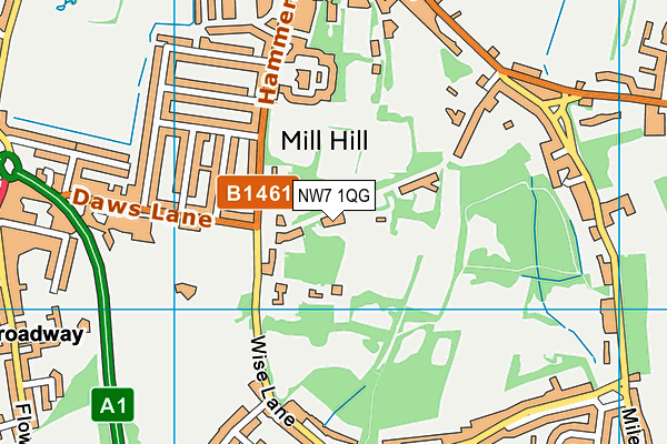 NW7 1QG map - OS VectorMap District (Ordnance Survey) NW7 1QG map - OS VectorMap District (Ordnance Survey)