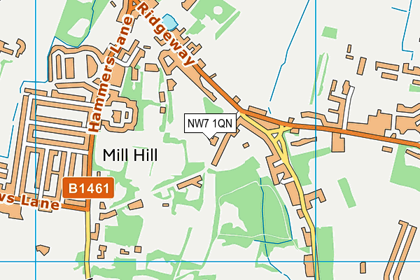 NW7 1QN map - OS VectorMap District (Ordnance Survey) NW7 1QN map - OS VectorMap District (Ordnance Survey)