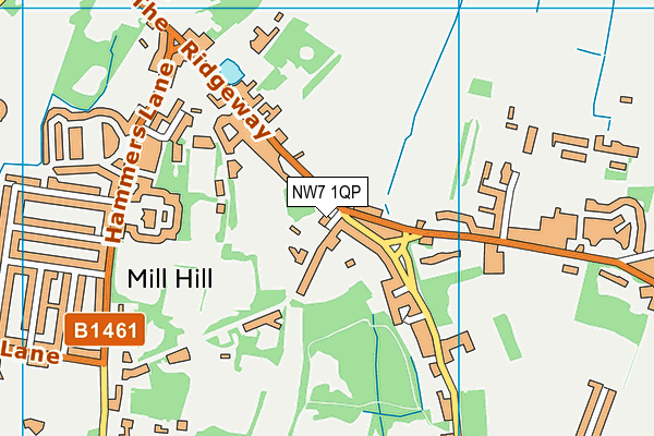 NW7 1QP map - OS VectorMap District (Ordnance Survey) NW7 1QP map - OS VectorMap District (Ordnance Survey)