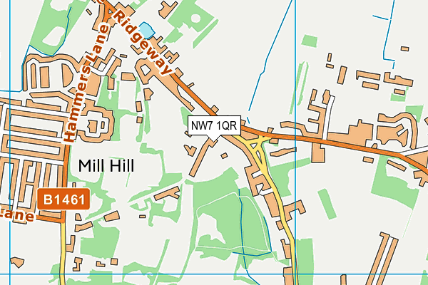 NW7 1QR map - OS VectorMap District (Ordnance Survey) NW7 1QR map - OS VectorMap District (Ordnance Survey)