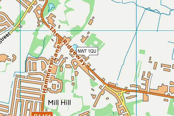NW7 1QU map - OS VectorMap District (Ordnance Survey) NW7 1QU map - OS VectorMap District (Ordnance Survey)