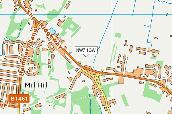NW7 1QW map - OS VectorMap District (Ordnance Survey) NW7 1QW map - OS VectorMap District (Ordnance Survey)