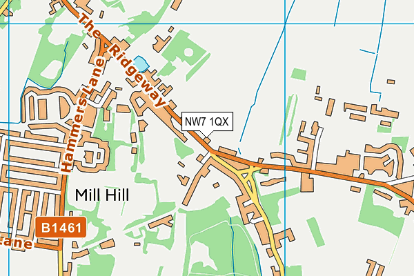 NW7 1QX map - OS VectorMap District (Ordnance Survey) NW7 1QX map - OS VectorMap District (Ordnance Survey)