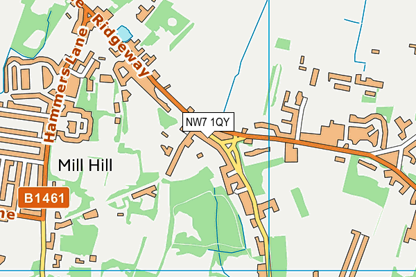 NW7 1QY map - OS VectorMap District (Ordnance Survey)