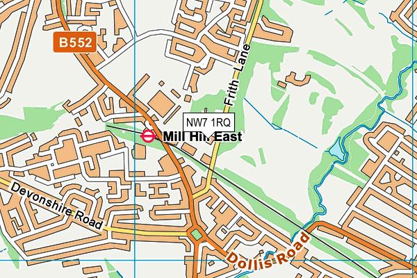 NW7 1RQ map - OS VectorMap District (Ordnance Survey)